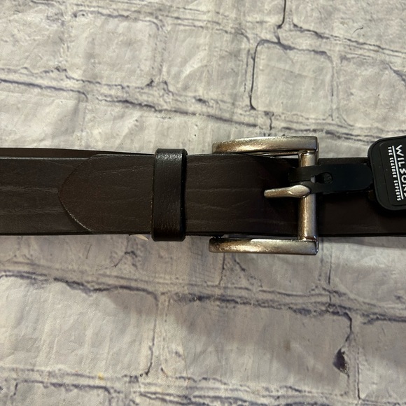 WILSONS THE LEATHER EXPERTS SOLID BRASS PELLE STUDIO ITALIAN LEATHER BELT 44 - Picture 7 of 9